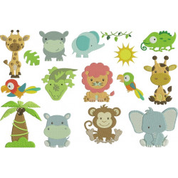 Stickserie - Dschungeltiere